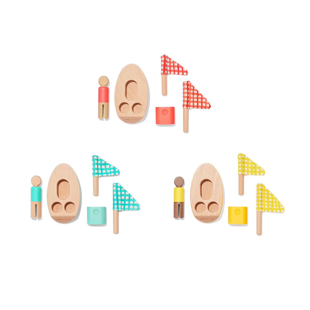 Pattern Match Boats and Peg People (set of 3)